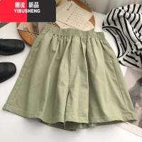 YIBUSHENG火cec松紧腰阔腿裤女韩版宽松高腰外穿居家运动休闲短裤
