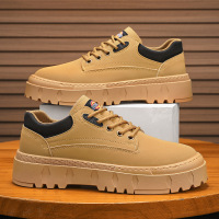 工装男鞋秋季上新休闲英伦低帮皮靴男士马丁靴增高厚底复古百搭男