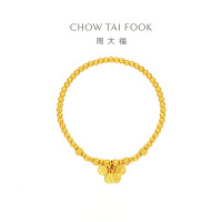 周大福经典传承系列平安喜乐足金珠子黄金手链女(工费:780计价)F235000