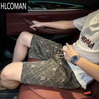 HLCOMAN潮牌印花短裤男休闲运动五分裤薄款中裤子2025新款夏季印花大裤衩