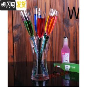 三维工匠沙滩杯玻璃亚克力鸡尾酒杯套装彩色气泡香槟杯高脚杯KTV酒吧杯子 亚克力小号(6个杯子+底座)