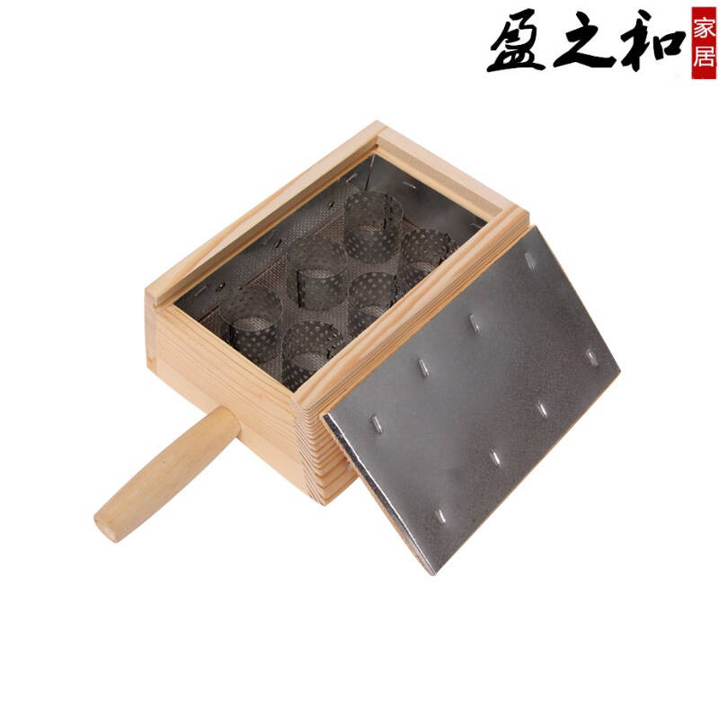 实木加高六孔6柱插针艾灸盒背部腰部腹部温灸盒 木六柱+穴位图+手工艾条10根