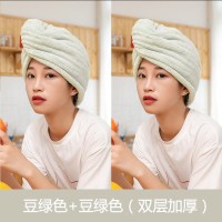 双层加厚干发帽吸水速干帽女成人浴帽擦头发干发巾可爱包头发 三维工匠 浅紫色(1条)双层加厚长绒