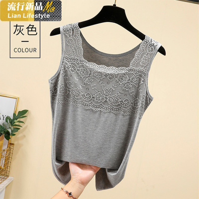 恋名媛吊带背心女西装内搭韩版洋气蕾丝莫代尔打底衫西服抹胸式大码夏季大码女装