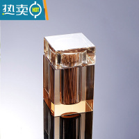 敬平现代欧式创意玻璃灰色棉签盒套装家用客厅纸巾盒茶几套装 牙签筒丨金色