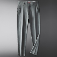 夏季超波直筒莫代尔男西裤薄款元宽松新款限价轻商务休闲裤黑色男