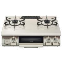 日本进口林内液化气灶基础版台式两眼头日系煤气炉烤箱单面烤高配RT64MH7R2-CR LP水晶涂层面板白色右大火