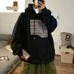 YANXU棉连帽卫衣男冬季加绒加厚韩版潮流ins上衣学生宽松外套