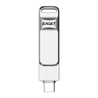 忆捷(Eaget)CF20 手机U盘Type-C USB3.0 双接口手机电脑多用车载旋转优盘金属 256GB