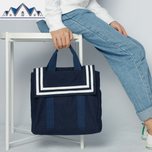 饭盒袋便当包大号日系方形帆布包带饭包学生午餐带饭的手提便当袋 三维工匠收纳包