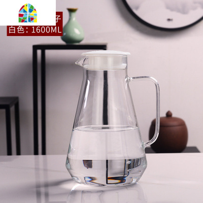 冷水壶家用耐热高温防爆玻璃凉水壶白开水杯大容量水瓶茶壶汁套装 FENGHOU 北欧银润壶2000ML