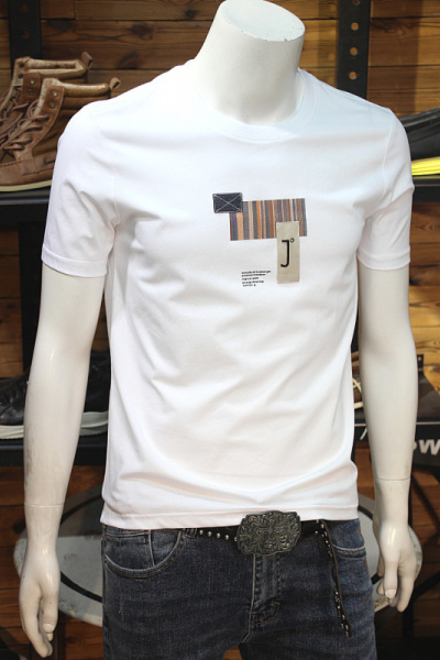 简单贴布刺绣男T恤新款夏季修身圆领舒适短袖夏装半袖上衣潮_2