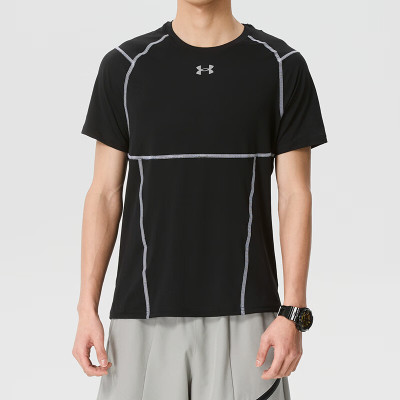 安德玛(Under Armour)男装新款运动休闲潮流上衣跑步健身透气短袖t恤6015379-009 ZP