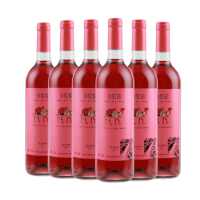 六瓶 新疆红酒峰菲小红驼桃红葡萄酒天山河谷半甜美酒