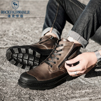 Rock Fairwhale洛克华菲 马丁靴男高帮时尚韩版男士休闲男鞋潮流棉鞋男户外工装雪地牛皮厚底新品男靴