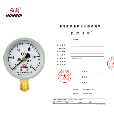 红旗 二氧化碳压力表(带检定证书) Y60 压力值需备注 块