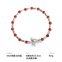 925纯银红玛瑙小狗手链女手环手饰气质小众高级感个性创意