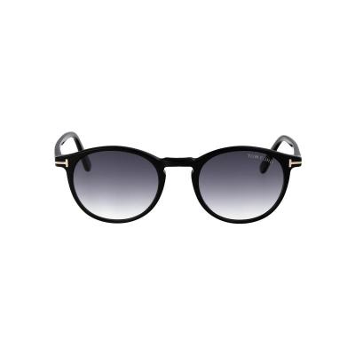 汤姆福特(Tom Ford)黑框徽标太阳镜男款时尚有色镜片赠品塑材轻便 黑色