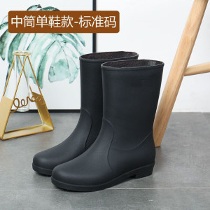 时尚雨鞋女士加绒中筒雨靴防滑防水鞋厨房工作胶鞋防雨耐磨轻便