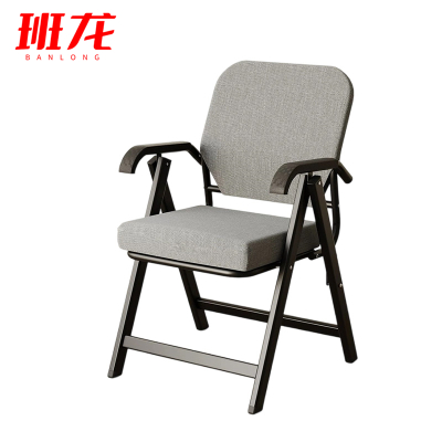 班龙折叠椅棉麻灰色把