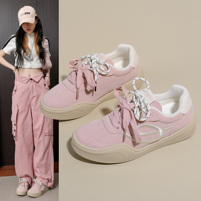 2026春季新款ins韩版透气小白鞋女学生厚底百搭休闲运动板鞋_821