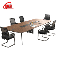 DXBG会议桌工作桌培训桌小型洽谈桌椅组合长2.4米桌+8把椅[工厂现做 7天内发货]