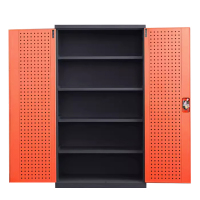 鑫升顺重型工具柜加厚物件工具储物柜工厂铁皮柜汽修厂零件收纳柜橘色五层带挂板