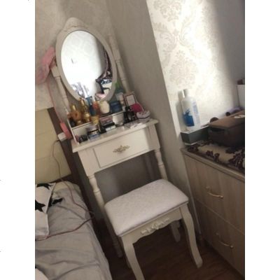 美式梳妆台白色实木化妆台桌子欧式迷你小户型经济型ins风网红台