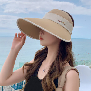 lalplna/袋鼠大帽檐空顶防晒帽子女士户外夏季防紫外线不翻遮阳帽