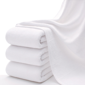 踏绮TQ9294 32股线短毛圈纯棉白色吸水浴巾75*150cm/条