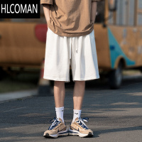 HLCOMAN五分短裤男夏季日系薄款宽松直筒纯色休闲潮流cityboy盐系运动裤