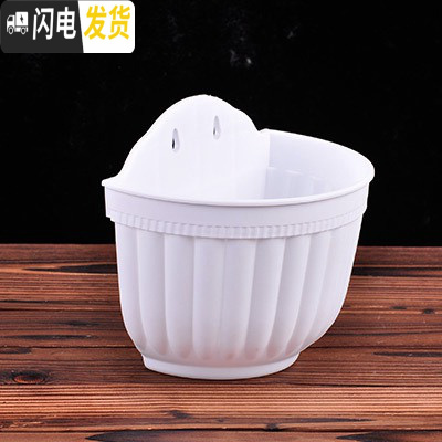 三维工匠简约塑料绿萝多肉吊盆挂盆 垂吊花盆壁挂式花盆 悬挂式吊篮盆 白色6个(配挂钩) 大号[口长20.5CM]花盆容器