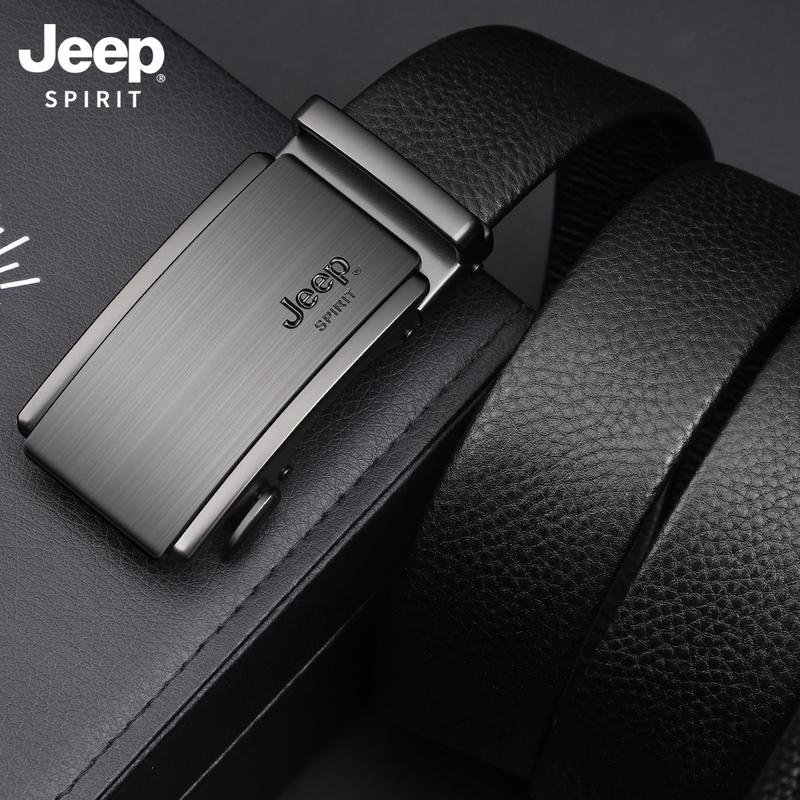 jeep皮带男真皮自动扣头层纯牛皮年轻人潮休闲男士裤腰带简约时尚