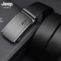 jeep皮带男真皮自动扣头层纯牛皮年轻人潮休闲男士裤腰带简约时尚
