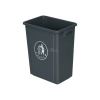 翌嘉YJ4122099 长方形夹缝翻盖分类垃圾桶 40L灰色无盖
