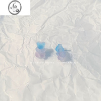 JiMiS925银针 韩国彩虹渐变小熊软糖耳钉 少女可爱果汁糖果耳夹耳环饰