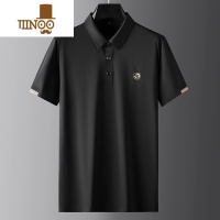 YANXU肥佬t恤男短袖夏冰丝宽松胖子翻领半袖加肥加大码polo衫大号T上衣