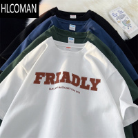 HLCOMAN260g美式短袖t恤男款2025新款夏季潮流宽松大码五分半袖