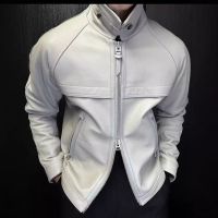 举翼王子TF斯坦森同款山羊皮外套平替男士皮夹克翻领春秋款