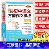 [24版:图解速记]初中语文万能作文模板 初中通用 [正版]2024新初中语文英语作文模板七年级八九年级中考作文素材初一