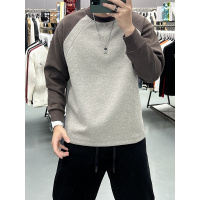 秋冬季新款潮牌套头长袖圆领卫衣男宽松百搭潮流时尚帅气拼色上衣