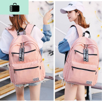 香港高中生书包女韩版初中学生双肩包百搭简约防水大容量旅行背包NEW LAKE