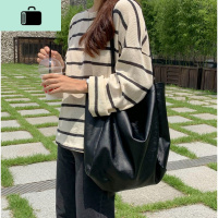 2020韩国东大新款托特包单肩大包包大容量女包手提购物袋软皮包NEW LAKE 黑色收藏(送子袋)女士单肩包