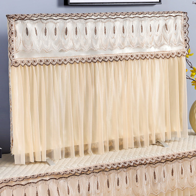 中式液晶电视机套烘焙精灵防尘罩新款50寸55寸65挂式开机不取盖布蕾丝格调棕-开机需要取下65英寸