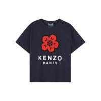 高田贤三(Kenzo)女孩运动卫衣圆领短袖棉质Boke花卉图案休闲T恤