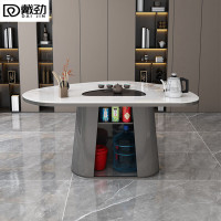 戴劲岩板茶桌椅组合现代家用阳台简约茶桌办公室泡茶桌 1.3桌