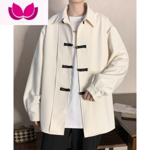 七斓新中式盘扣设计感衬衫外套男2023款国潮牌小众中国风男装长袖衬衣