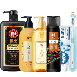 霸王 生姜首乌洗护沐 口腔清洁 六件套家庭装(1500ml+1135g+牙刷1支)