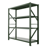 帅畅消防铁锹镐农具摆放架安保装备器材存放架绿色货架存放架重型-主架