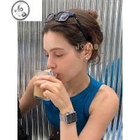 JiMiJOYAU法式休闲 银灰色珍珠耳钉蚊香盘耳夹简约高级感s925正圆耳饰